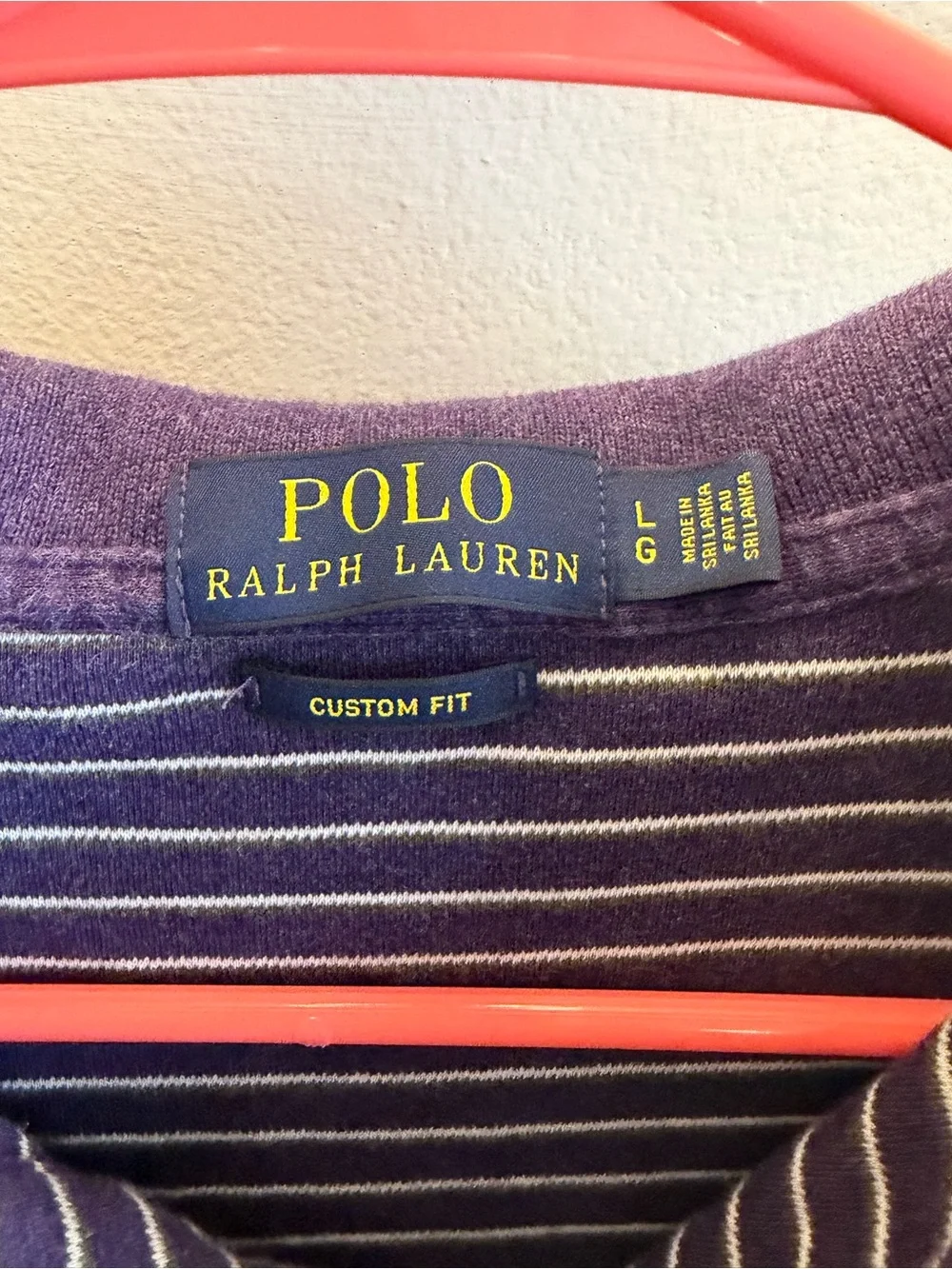 Ralph Lauren Purple and White Striped Polo Shirt